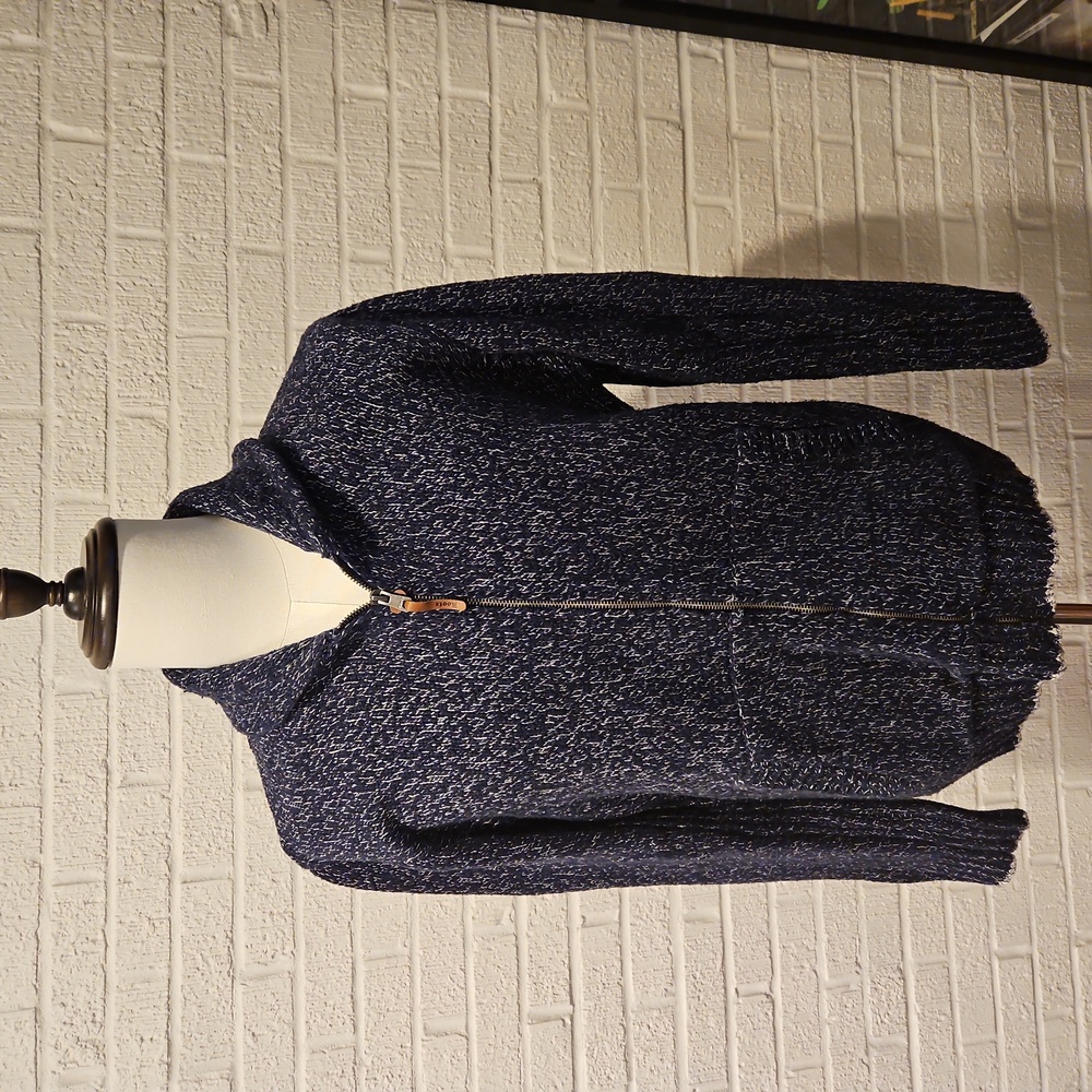 Roots zip knit shawl collar cardigan